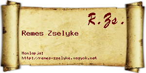 Remes Zselyke névjegykártya